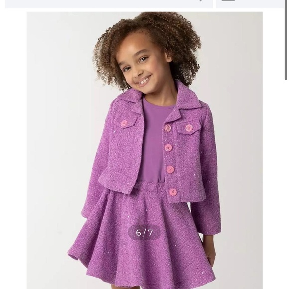 Charming Lilac Tweed Kids Set - Picture 6 of 9